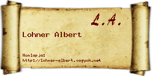 Lohner Albert névjegykártya